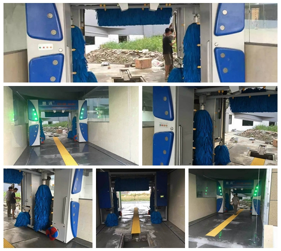 嘉興市南湖區(qū)解放街道大型車輛汽車修理美容站安裝 中國溫州凱沃歐標龍門7刷全自動電腦洗車設(shè)備